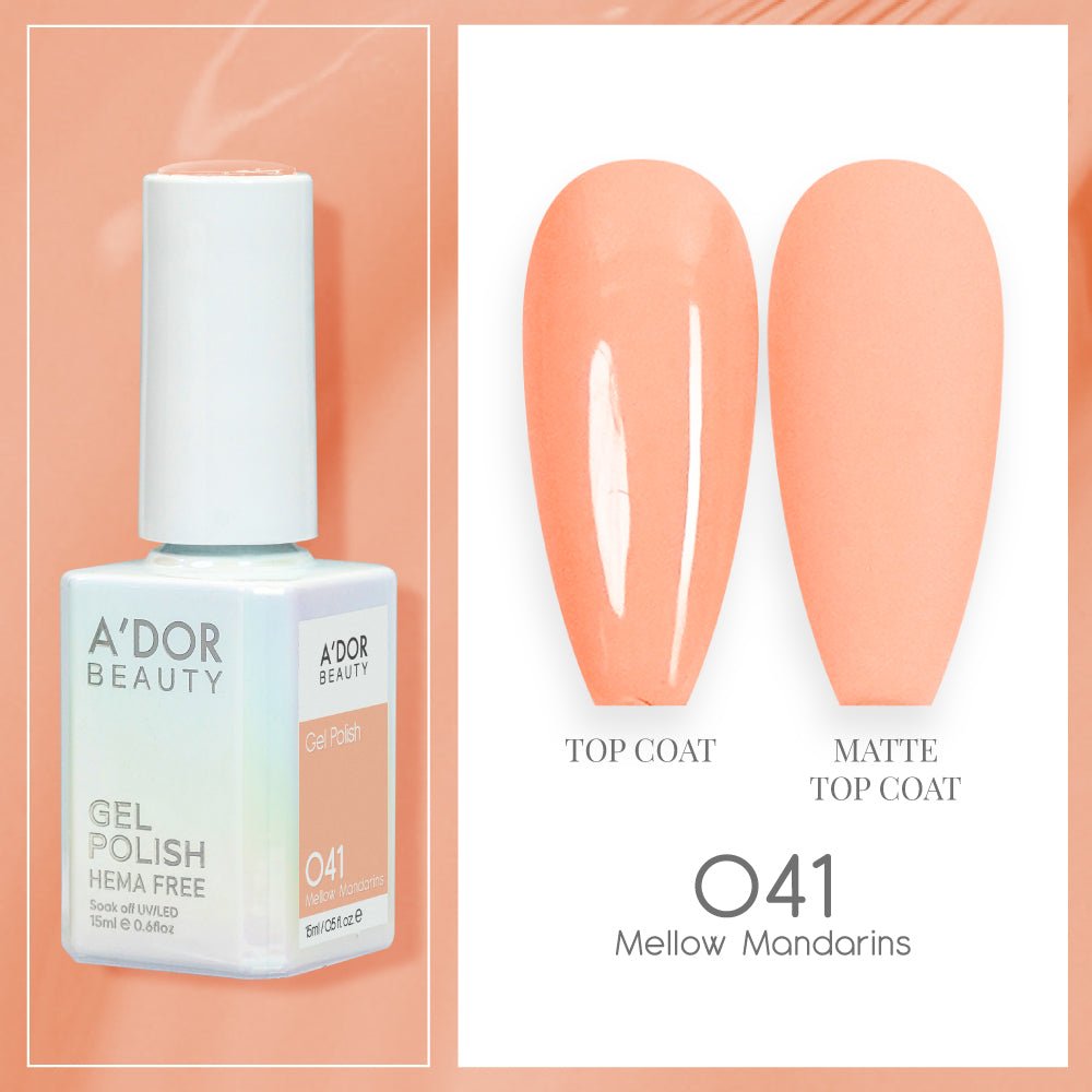 A'DOR HEMA - Free Gel Polish - 041 - Mellow Mandarins - 0.6 oz - DTK Nail Supply