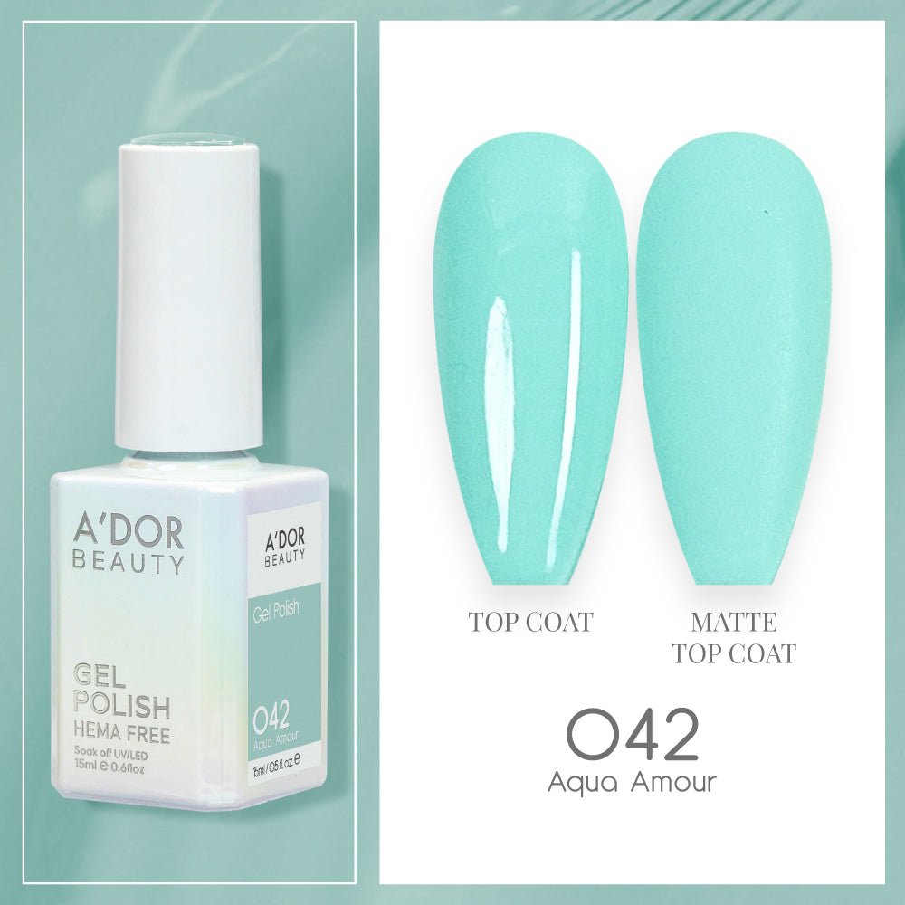 A'DOR HEMA - Free Gel Polish - 042 - Aqua Amour - 0.6 oz - DTK Nail Supply