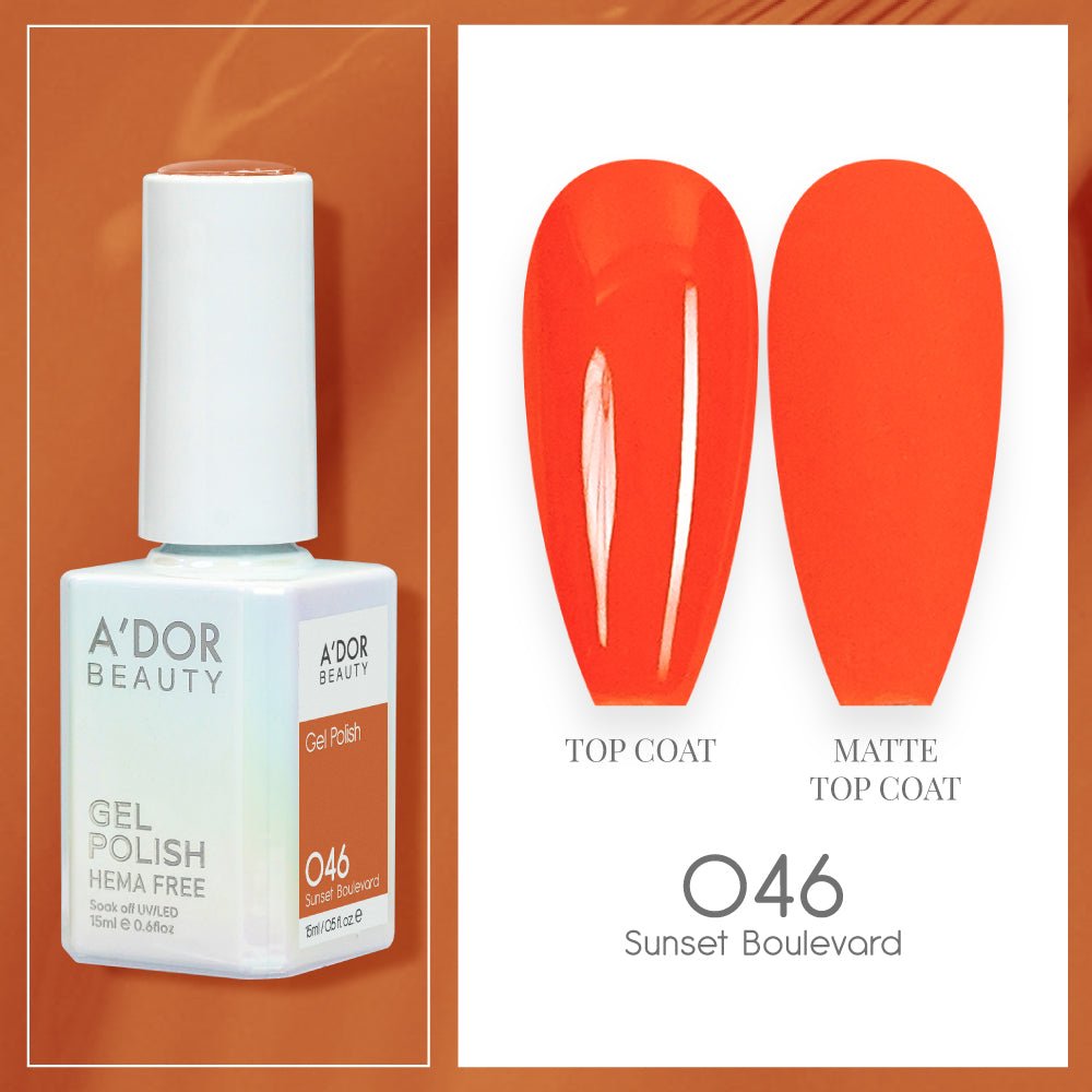 A'DOR HEMA - Free Gel Polish - 046 - Sunset Boulevard - 0.6 oz - DTK Nail Supply