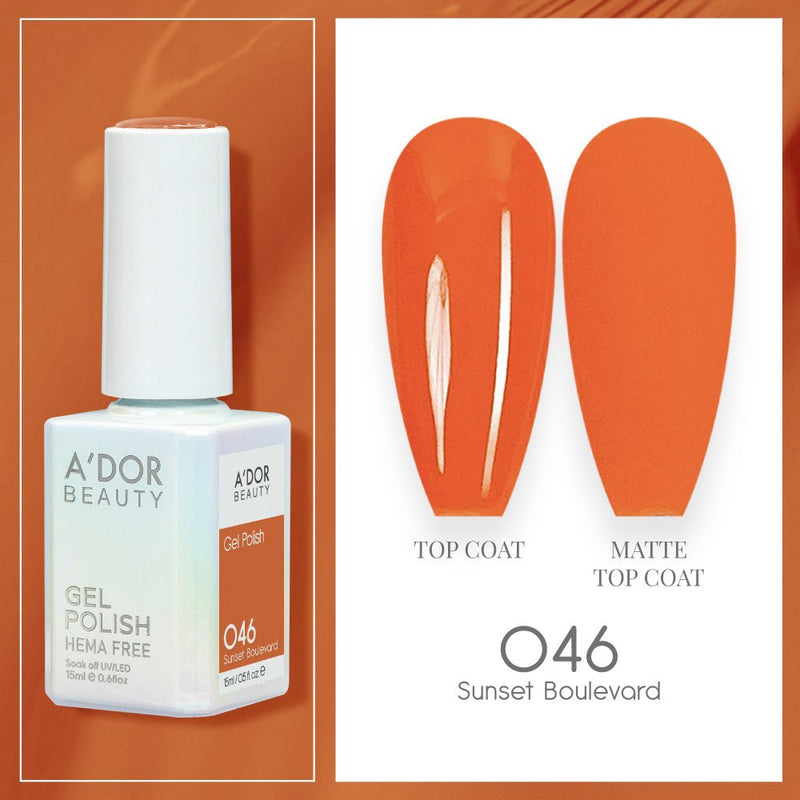 A'DOR HEMA-Free Gel Polish 046 Sunset Boulevard — Vegan 0.6 oz - DTK Nail Supply
