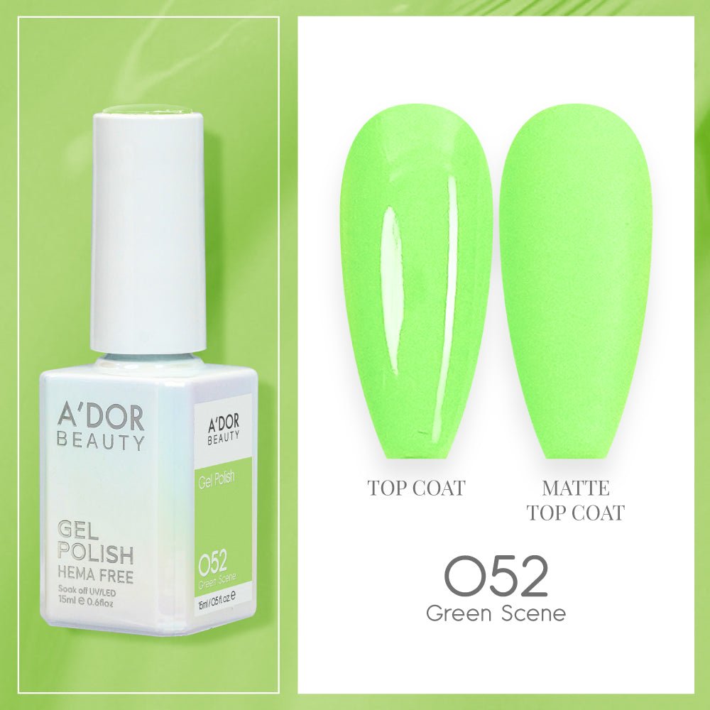 A'DOR HEMA - Free Gel Polish - 052 - Green Scene - 0.6 oz - DTK Nail Supply