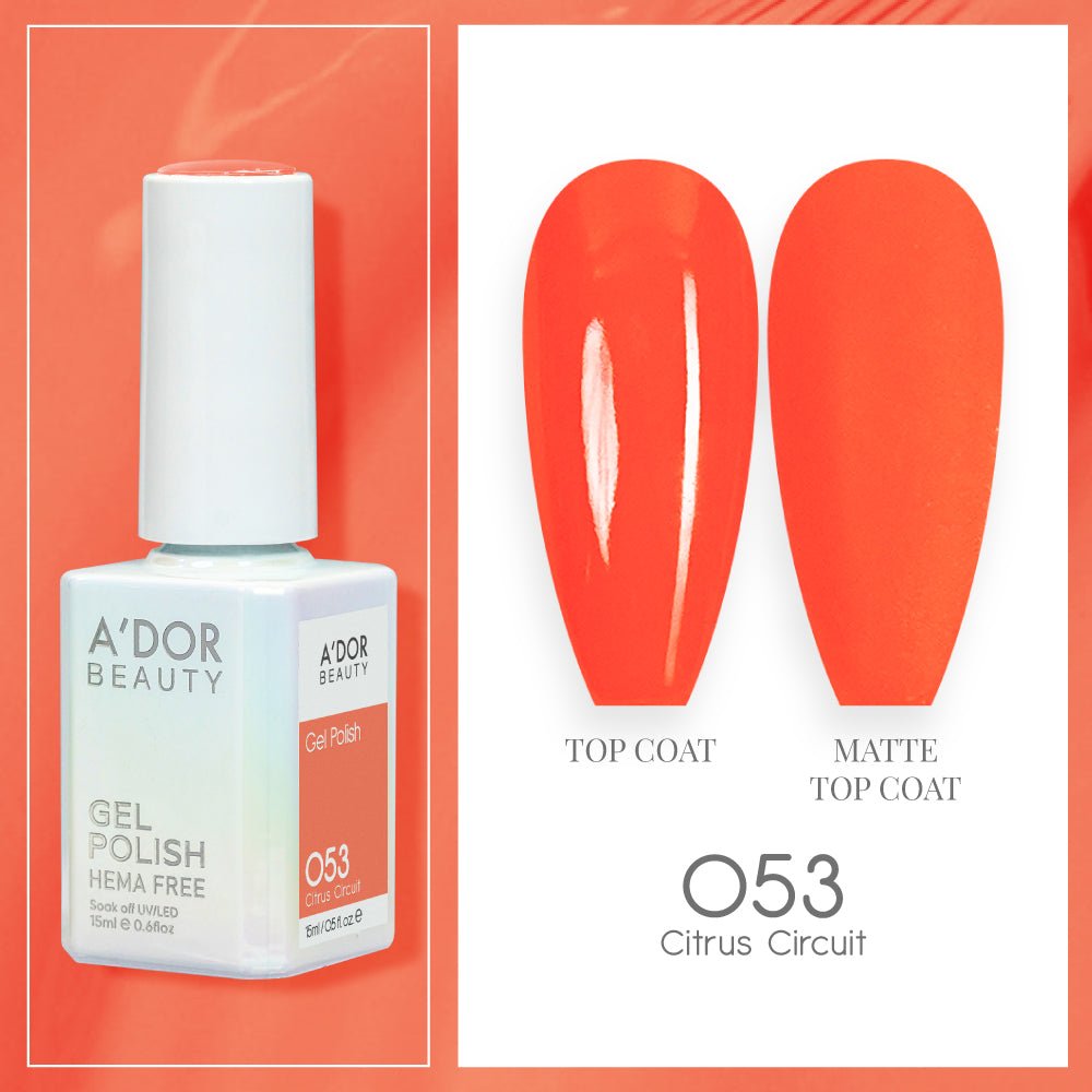 A'DOR HEMA - Free Gel Polish - 053 - Citrus Circuit - 0.6 oz - DTK Nail Supply