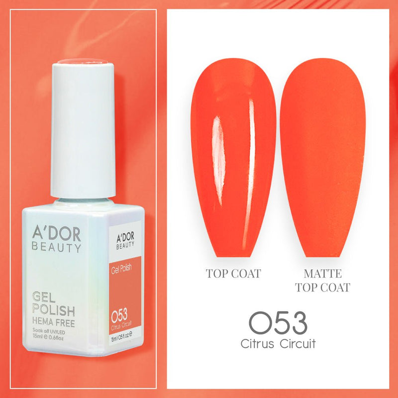 A'DOR HEMA - Free Gel Polish - 053 - Citrus Circuit - 0.6 oz - DTK Nail Supply