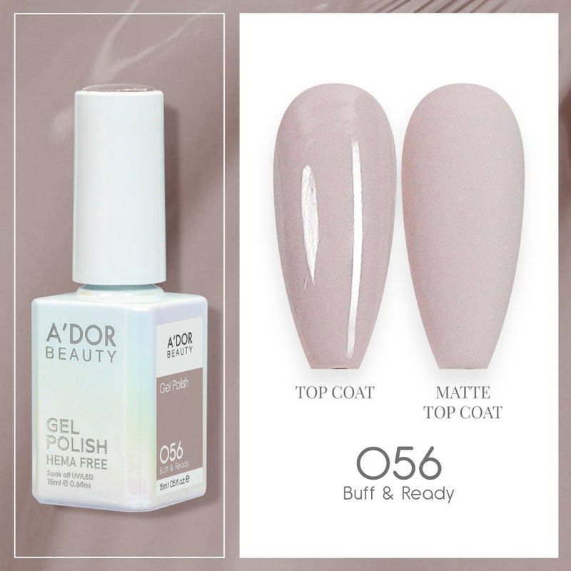 A'DOR HEMA - Free Gel Polish - 056 - Buff & Ready - 0.6 oz - DTK Nail Supply