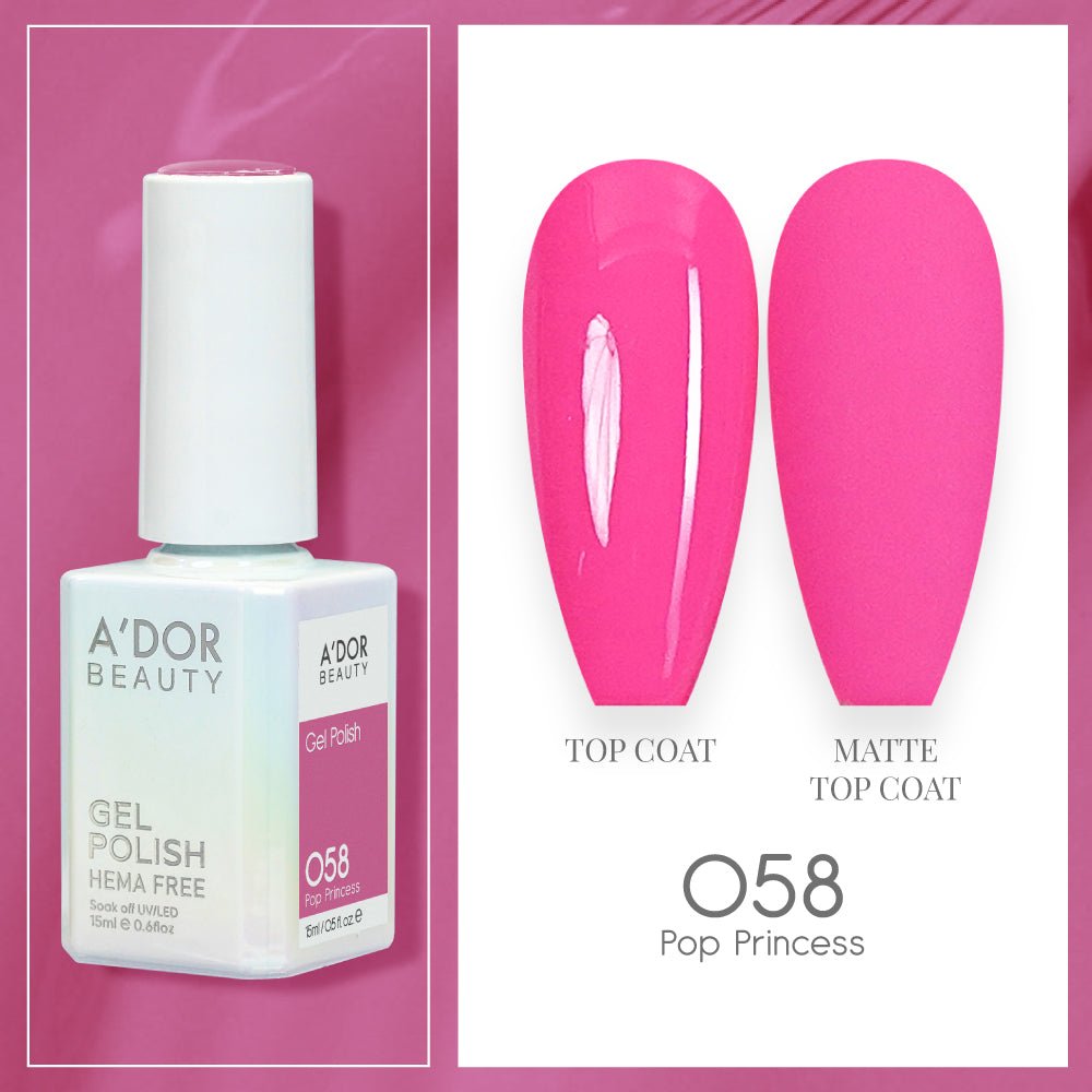 A'DOR HEMA - Free Gel Polish - 058 - Pop Princess - 0.6 oz - DTK Nail Supply