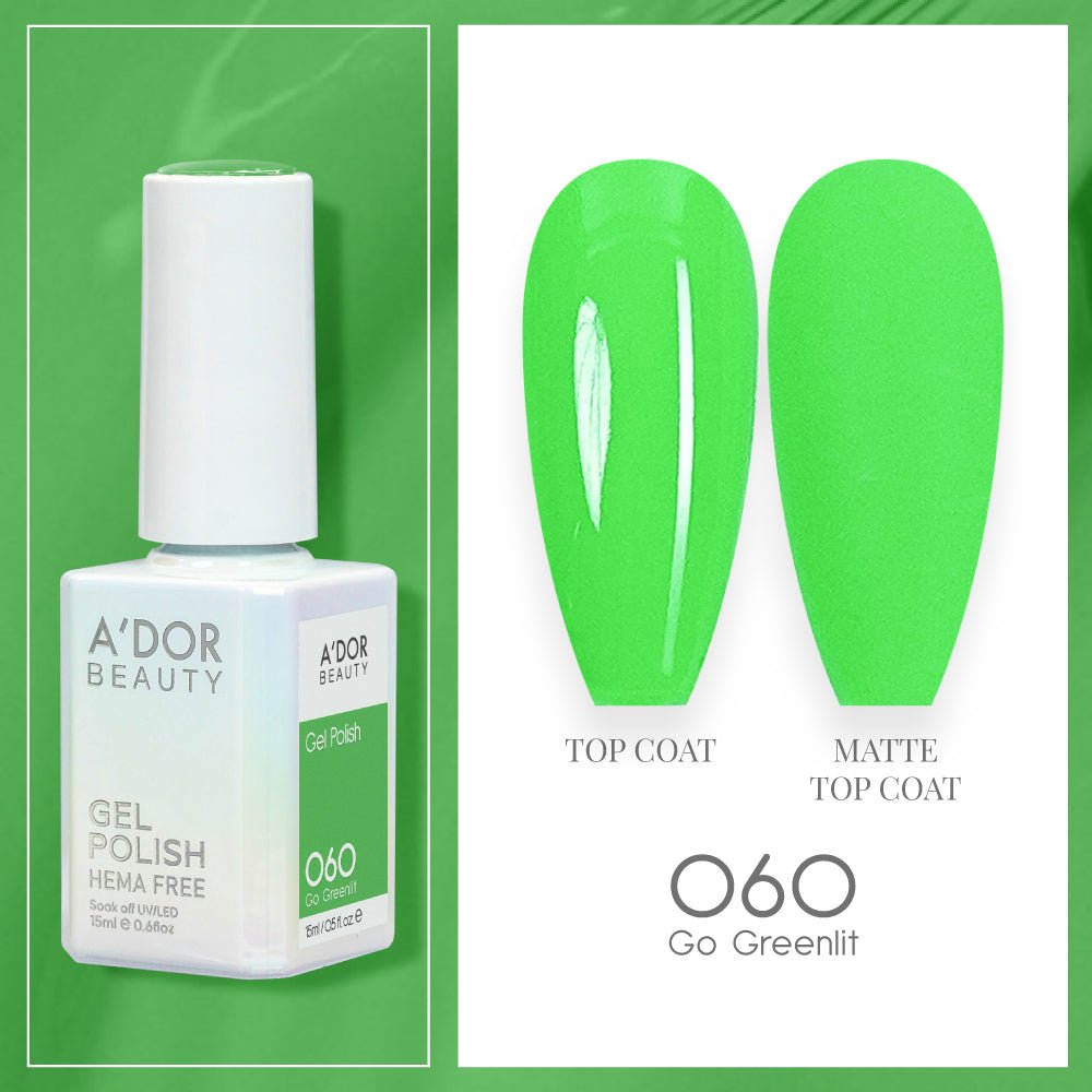A'DOR HEMA - Free Gel Polish - 060 - Go Greenlit - 0.6 oz - DTK Nail Supply