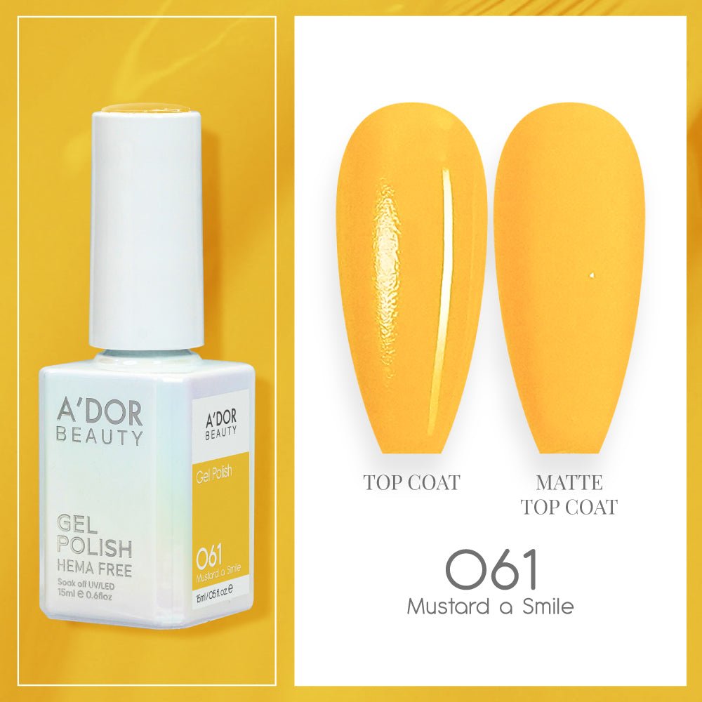 A'DOR HEMA - Free Gel Polish - 061 - Mustard a Smile - 0.6 oz - DTK Nail Supply