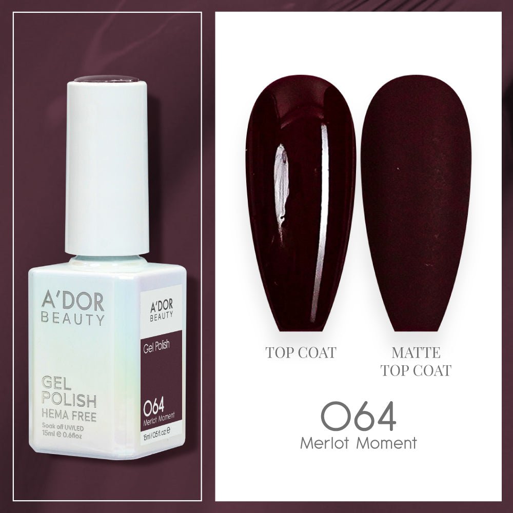 A'DOR HEMA - Free Gel Polish - 064 - Merlot Moment - 0.6 oz - DTK Nail Supply