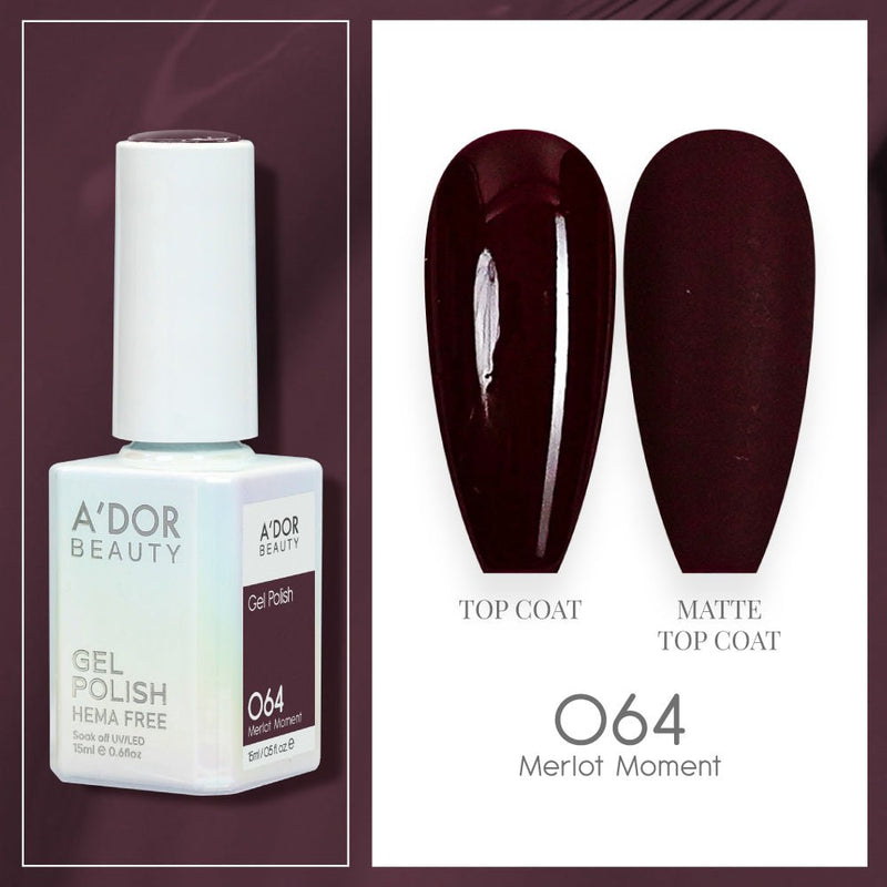 A'DOR HEMA - Free Gel Polish - 064 - Merlot Moment - 0.6 oz - DTK Nail Supply