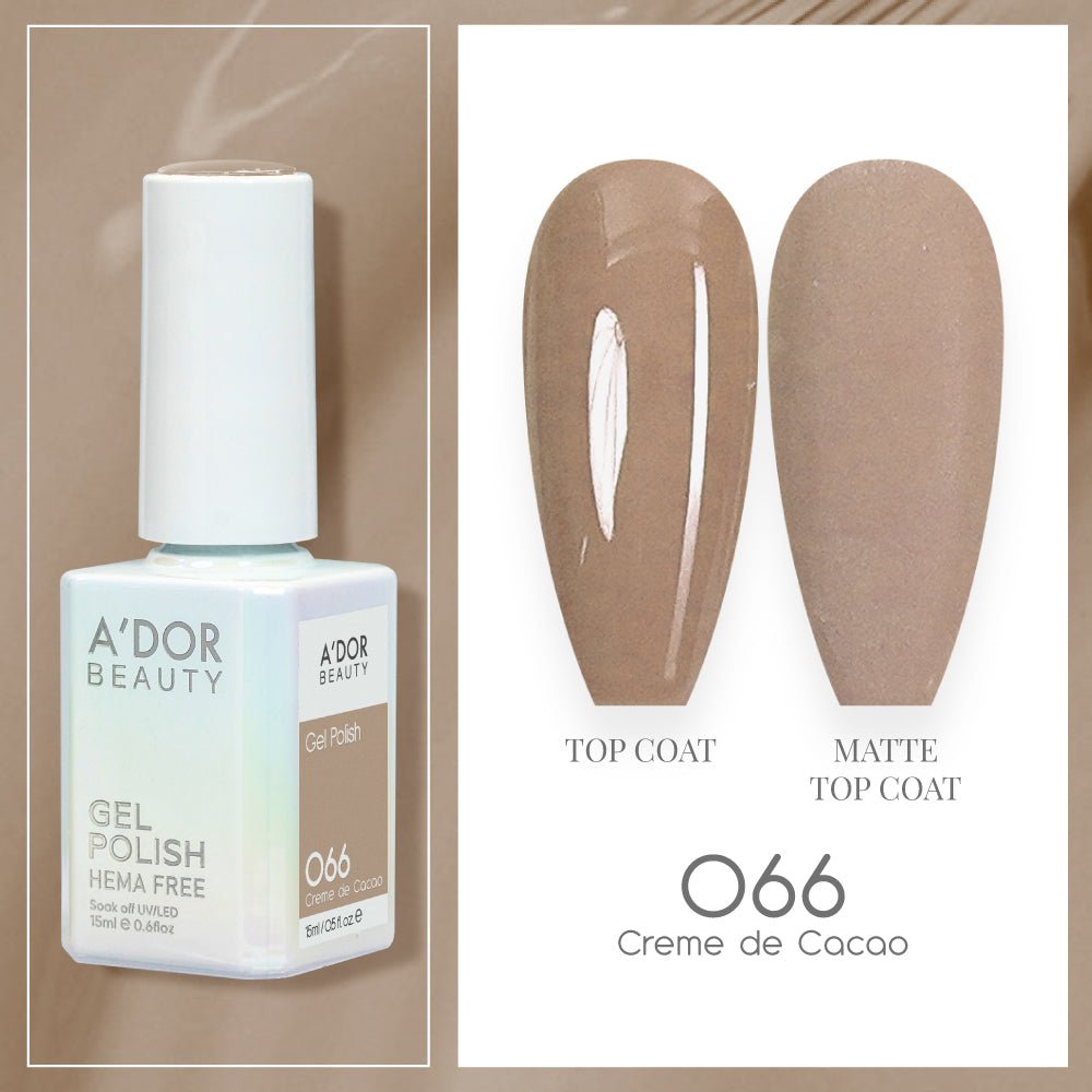 A'DOR HEMA - Free Gel Polish - 066 - Cream de Cacao - 0.6 oz - DTK Nail Supply