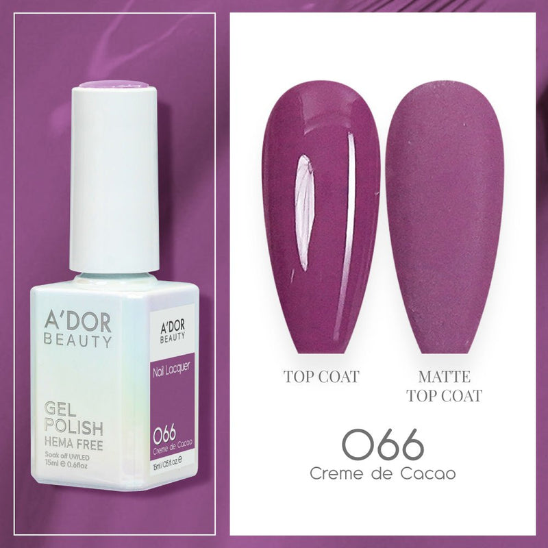 A'DOR HEMA-Free Gel Polish 066 Cream de Cacao — Vegan 0.6 oz - DTK Nail Supply