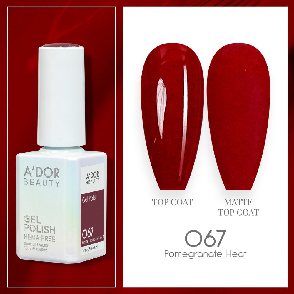 A'DOR HEMA - Free Gel Polish - 067 - Pomegranate Heat - 0.6 oz - DTK Nail Supply