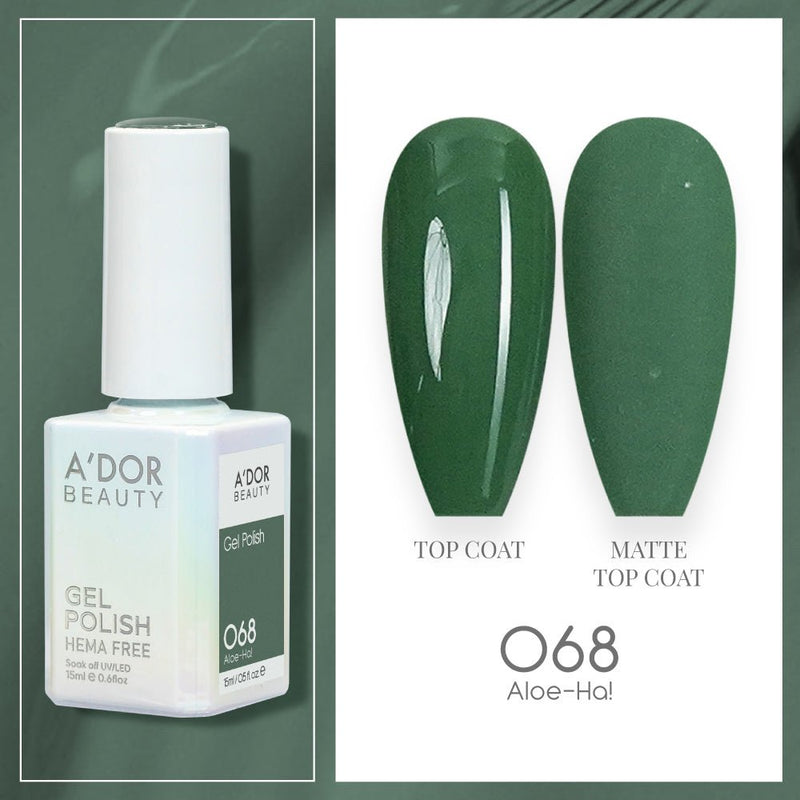 A'DOR HEMA-Free Gel Polish 068 Aloe-Ha! — Vegan 0.6 oz - DTK Nail Supply
