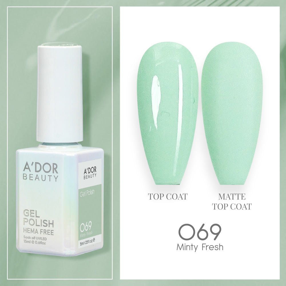 A'DOR HEMA - Free Gel Polish - 069 - Minty Fresh - 0.6 oz - DTK Nail Supply