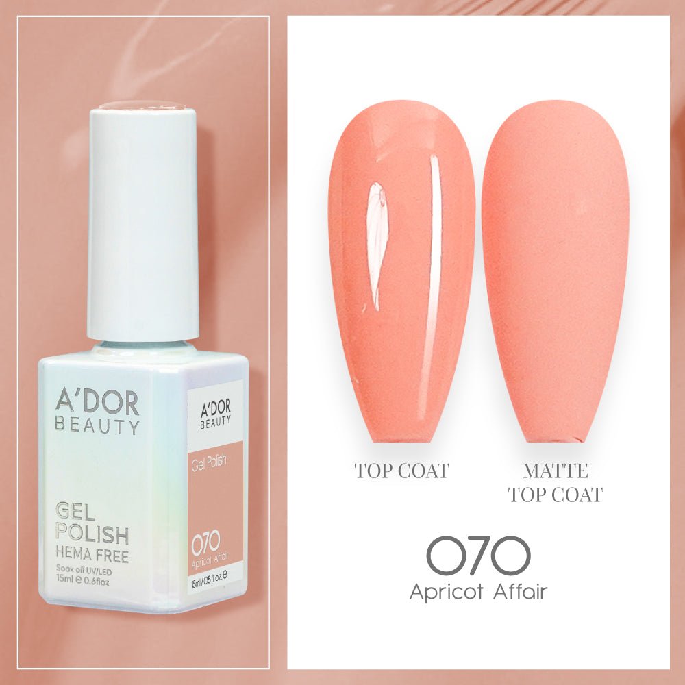 A'DOR HEMA - Free Gel Polish - 070 - Apricot Affair - 0.6 oz - DTK Nail Supply