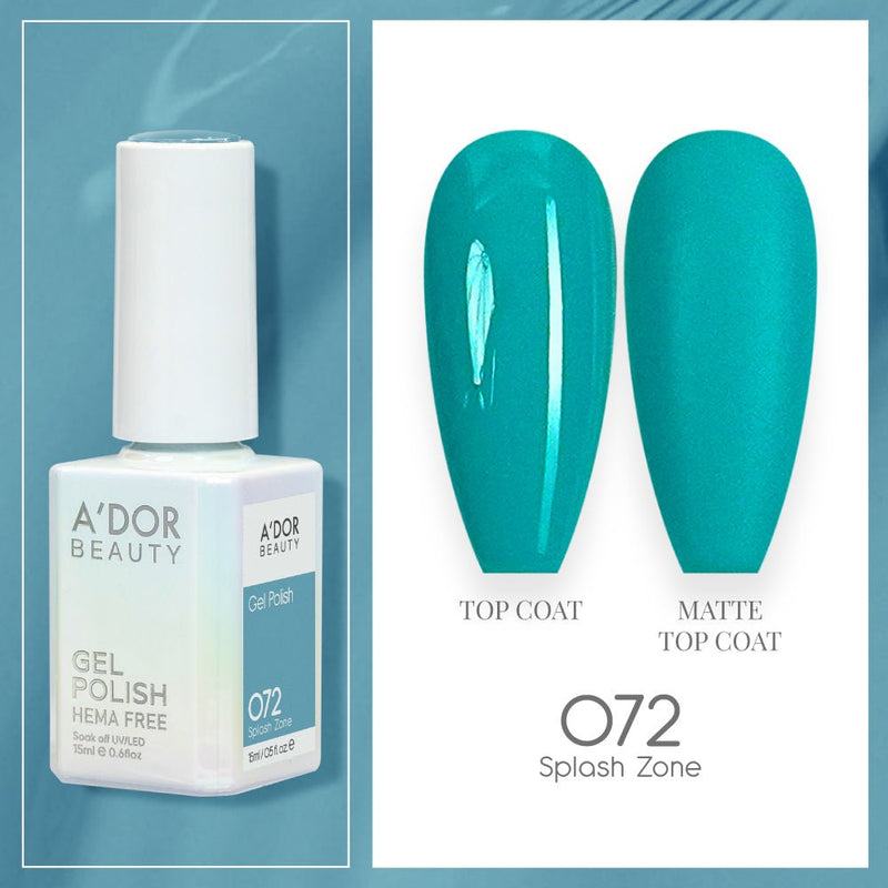 A'DOR HEMA-Free Gel Polish 072 Splash Zone — Vegan 0.6 oz - DTK Nail Supply