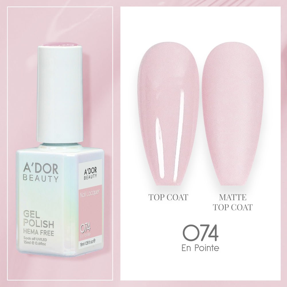 A'DOR HEMA-Free Gel Polish 074 En Pointe — Vegan 0.6 oz - DTK Nail Supply