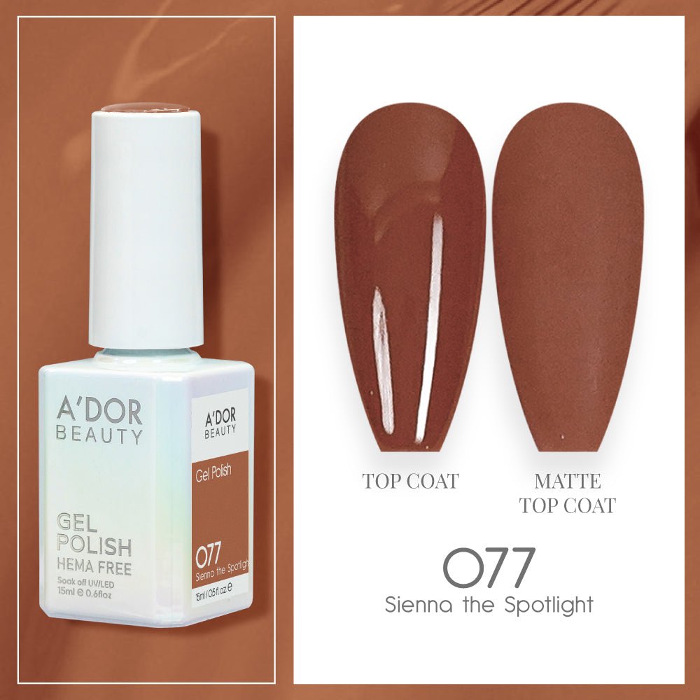 A'DOR HEMA-Free Gel Polish 077 Siena the Spotlight — Vegan 0.6 oz - DTK Nail Supply