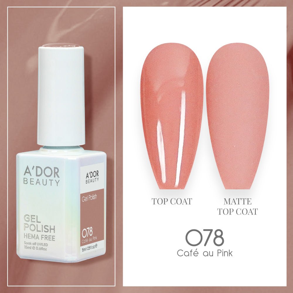 A'DOR HEMA - Free Gel Polish - 078 - Cafe Au Pink - 0.6 oz - DTK Nail Supply