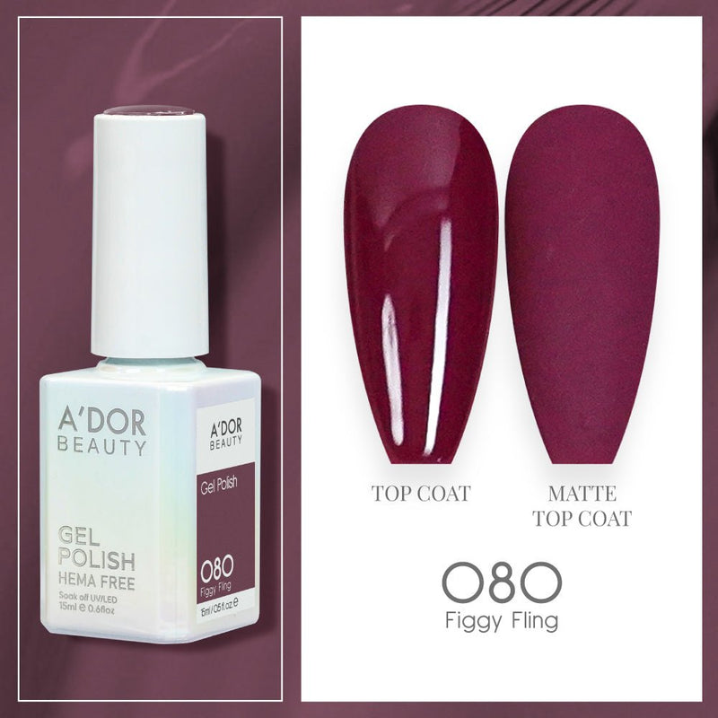 A'DOR HEMA - Free Gel Polish - 080 - Figgy Fling - 0.6 oz - DTK Nail Supply