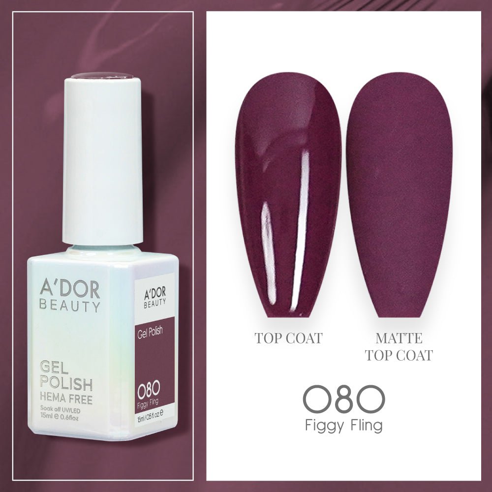 A'DOR HEMA-Free Gel Polish 080 Figgy Fling — Vegan 0.6 oz - DTK Nail Supply