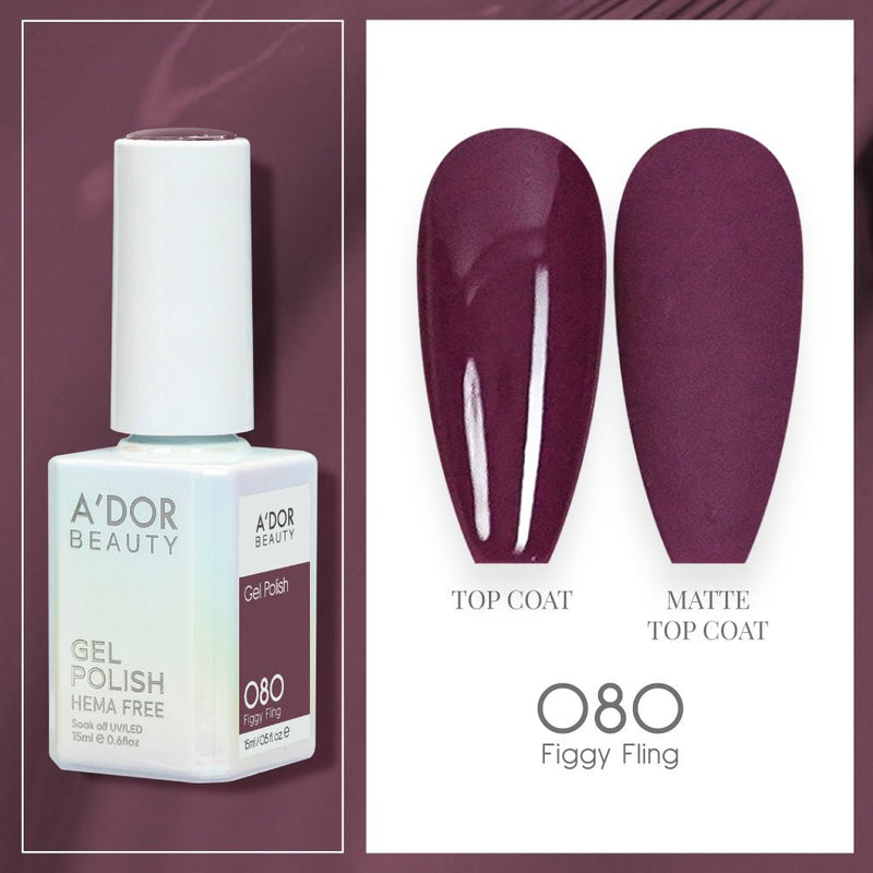 A'DOR HEMA-Free Gel Polish 080 Figgy Fling — Vegan 0.6 oz - DTK Nail Supply