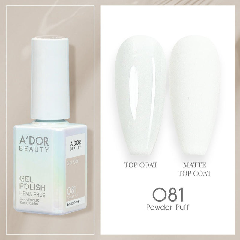 A'DOR HEMA - Free Gel Polish - 081 - Powder Puff - 0.6 oz - DTK Nail Supply