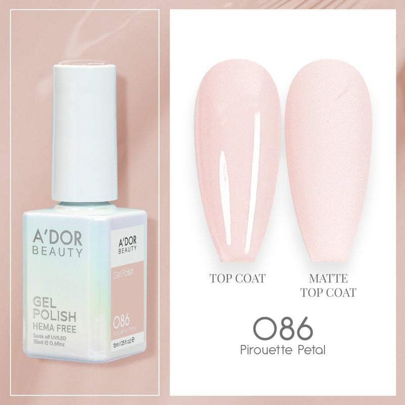 A'DOR HEMA - Free Gel Polish - 086 - Pirouette Petal - 0.6 oz - DTK Nail Supply