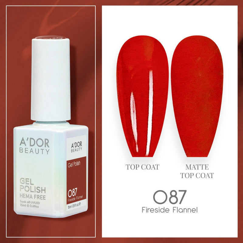 A'DOR HEMA - Free Gel Polish - 087 - Fireside Flanel - 0.6 oz - DTK Nail Supply
