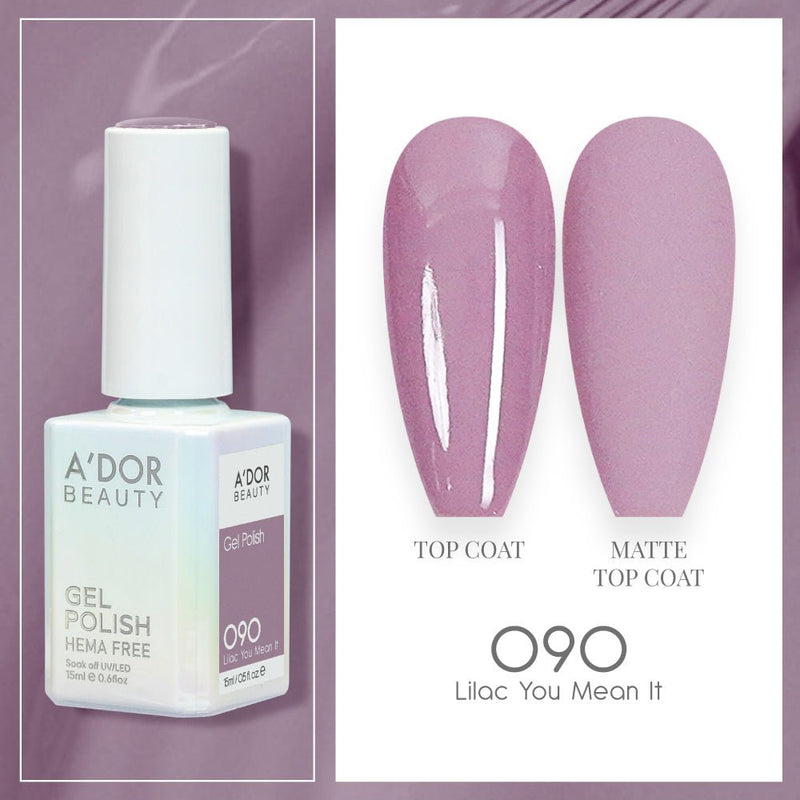 A'DOR HEMA - Free Gel Polish - 090 - Lilac You Mean It - 0.6 oz - DTK Nail Supply