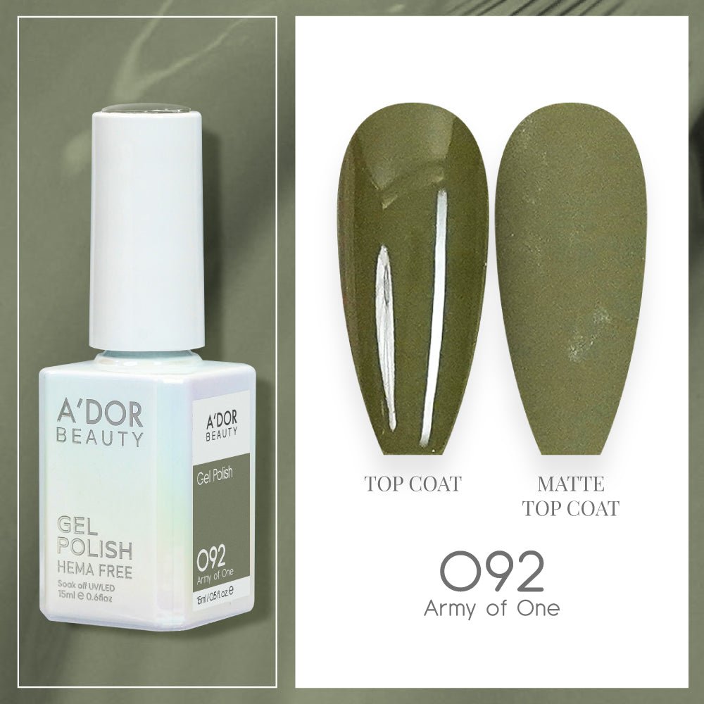 A'DOR HEMA - Free Gel Polish - 092 - Army of One - 0.6 oz - DTK Nail Supply