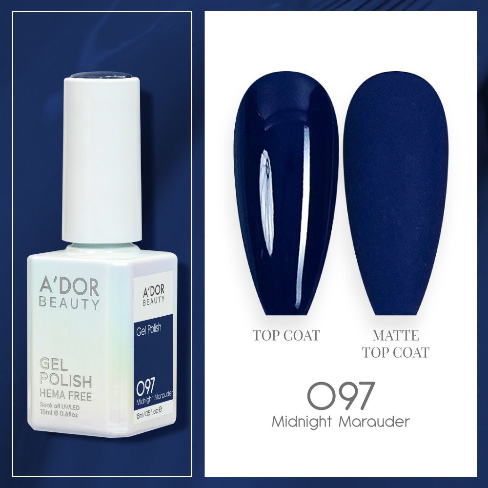 A'DOR HEMA - Free Gel Polish - 097 - Midnight Marauder - 0.6 oz - DTK Nail Supply