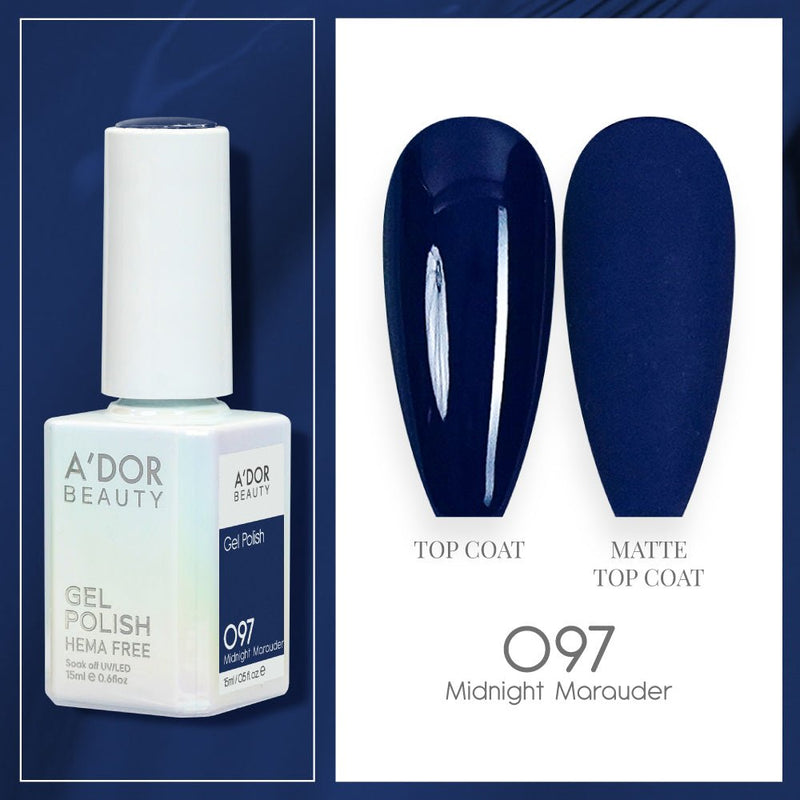 A'DOR HEMA - Free Gel Polish - 097 - Midnight Marauder - 0.6 oz - DTK Nail Supply