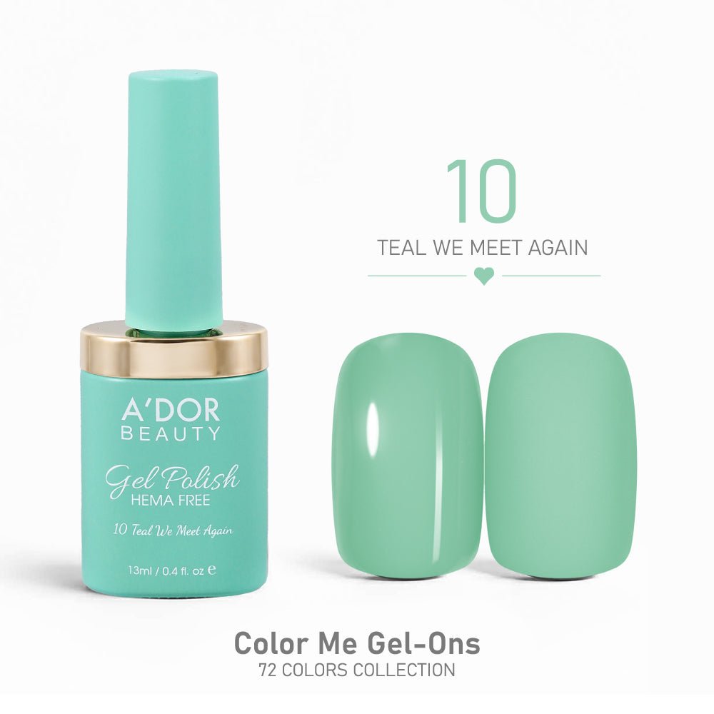 A'DOR HEMA - Free Gel Polish - 10 - Teal We Meet Again - 0.4 oz - Color Me Gel - Ons Collection - DTK Nail Supply