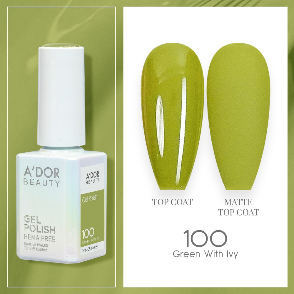 A'DOR HEMA - Free Gel Polish - 100 - Green With Ivy - 0.6 oz - DTK Nail Supply