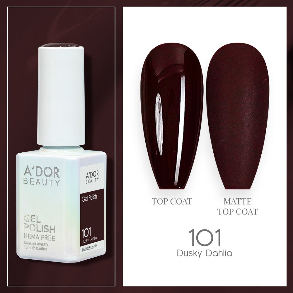 A'DOR HEMA - Free Gel Polish - 101 - Dusky Dahlia - 0.6 oz - DTK Nail Supply