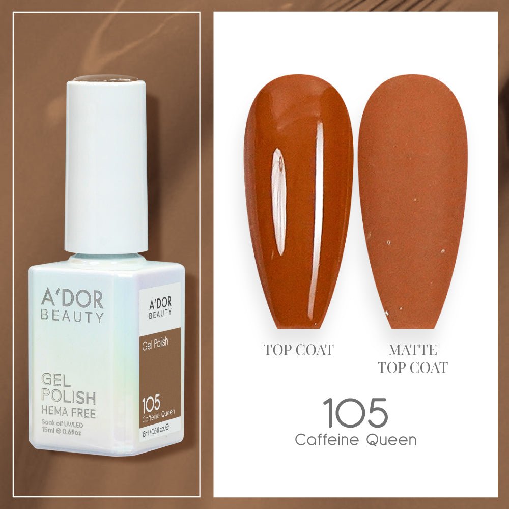 A'DOR HEMA - Free Gel Polish - 105 - Caffeine Queen - 0.6 oz - DTK Nail Supply