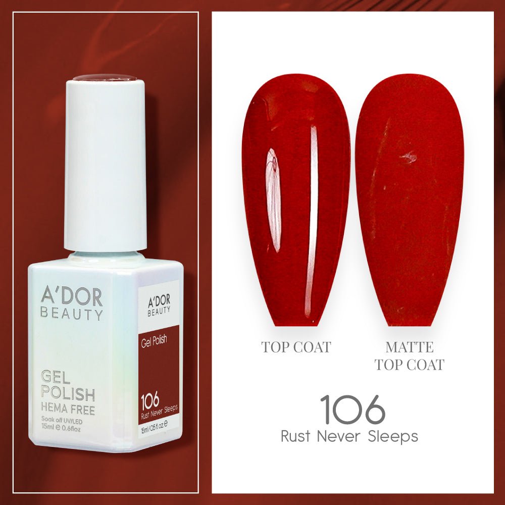 A'DOR HEMA - Free Gel Polish - 106 - Rust Never Sleeps - 0.6 oz - DTK Nail Supply