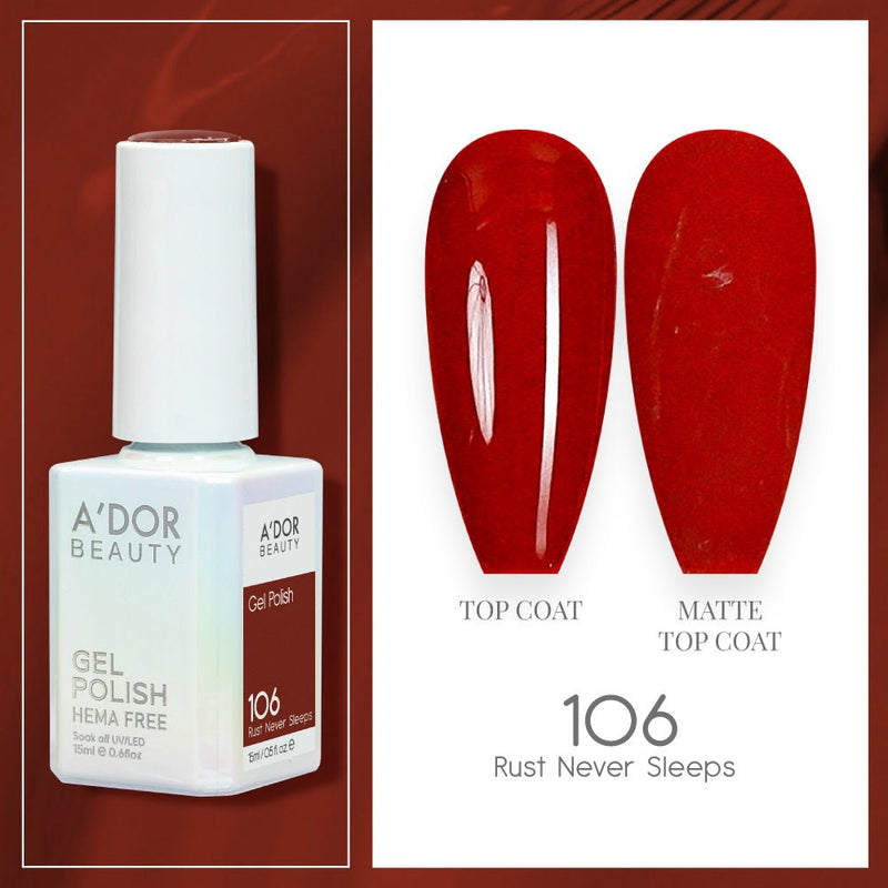 A'DOR HEMA - Free Gel Polish - 106 - Rust Never Sleeps - 0.6 oz - DTK Nail Supply