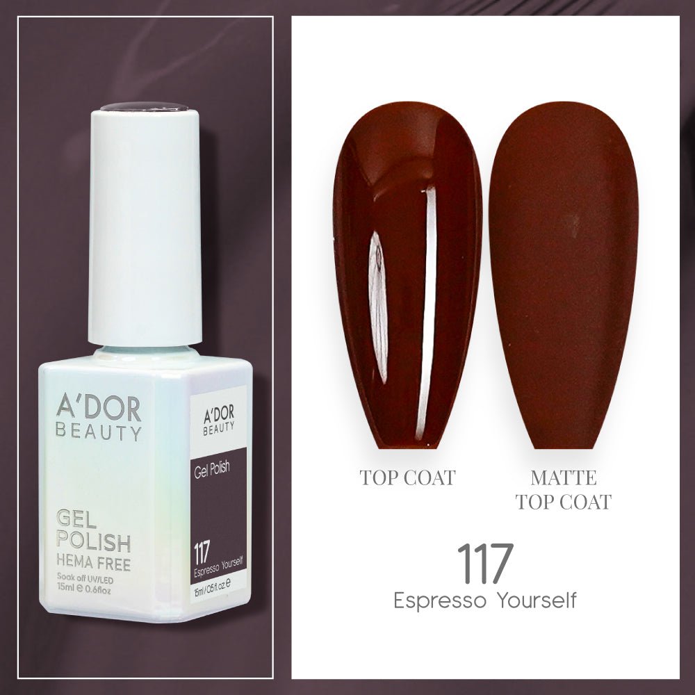 A'DOR HEMA - Free Gel Polish - 117 - Espresso Yourself - 0.6 oz - DTK Nail Supply