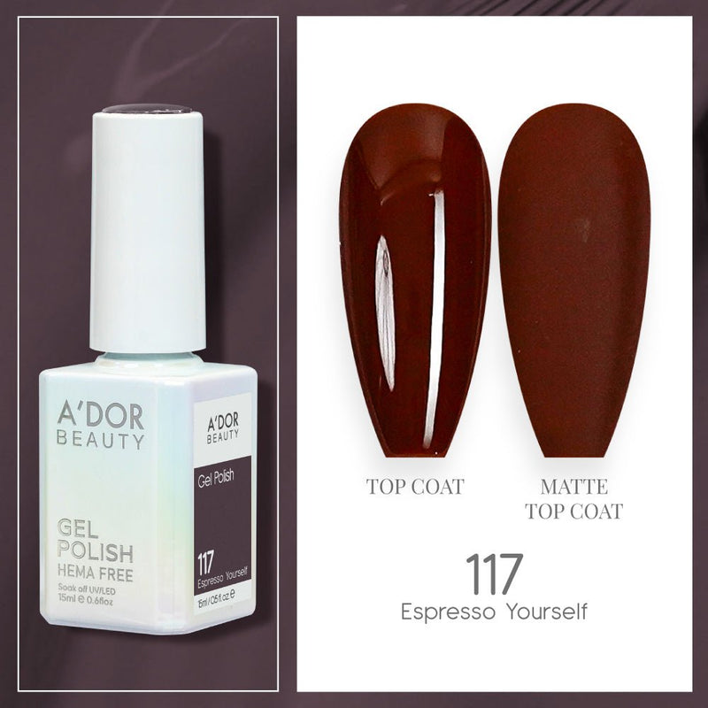 A'DOR HEMA - Free Gel Polish - 117 - Espresso Yourself - 0.6 oz - DTK Nail Supply