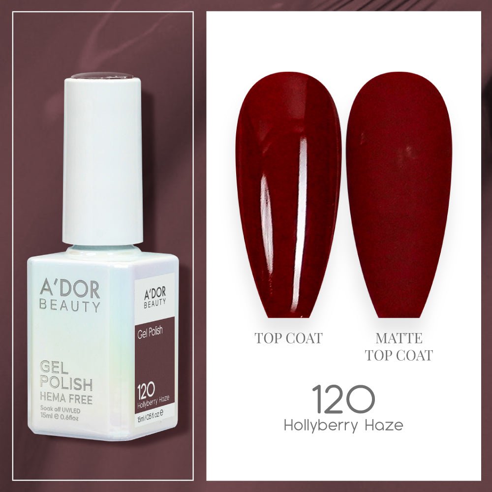 A'DOR HEMA - Free Gel Polish - 120 - Hollyberry Haze - 0.6 oz - DTK Nail Supply