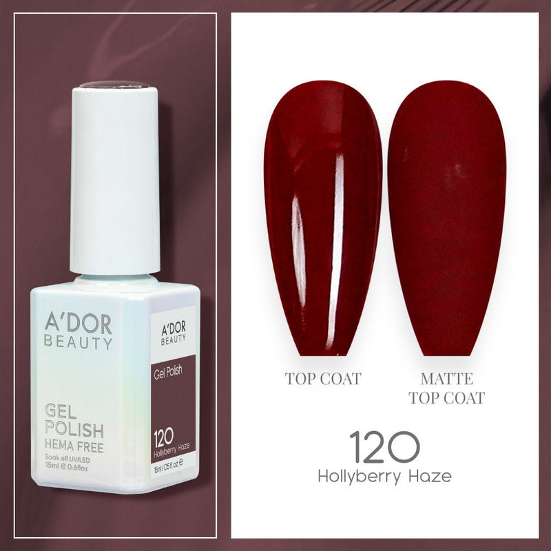A'DOR HEMA - Free Gel Polish - 120 - Hollyberry Haze - 0.6 oz - DTK Nail Supply