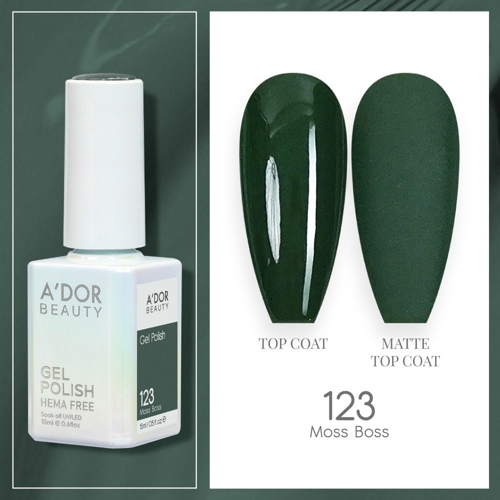 A'DOR HEMA - Free Gel Polish - 123 - Moss Boss - 0.6 oz - DTK Nail Supply