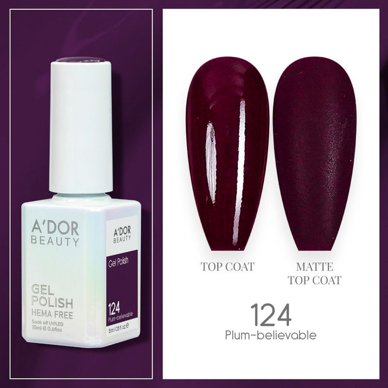 A'DOR HEMA - Free Gel Polish - 124 - Blum - Believable - 0.6 oz - DTK Nail Supply