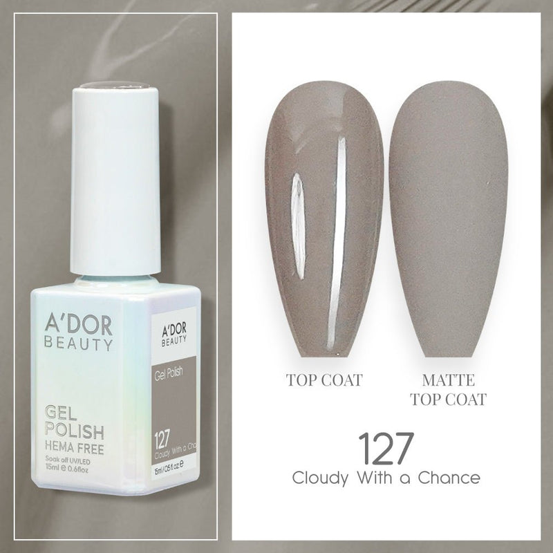 A'DOR HEMA - Free Gel Polish - 127 - Cloudy With a Chance - 0.6 oz - DTK Nail Supply