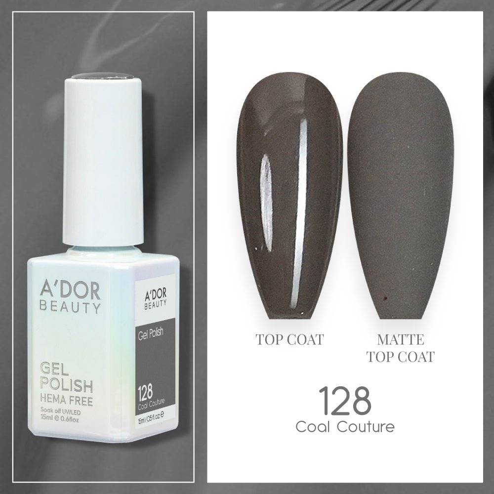 A'DOR HEMA - Free Gel Polish - 128 - Coal Couture - 0.6 oz - DTK Nail Supply