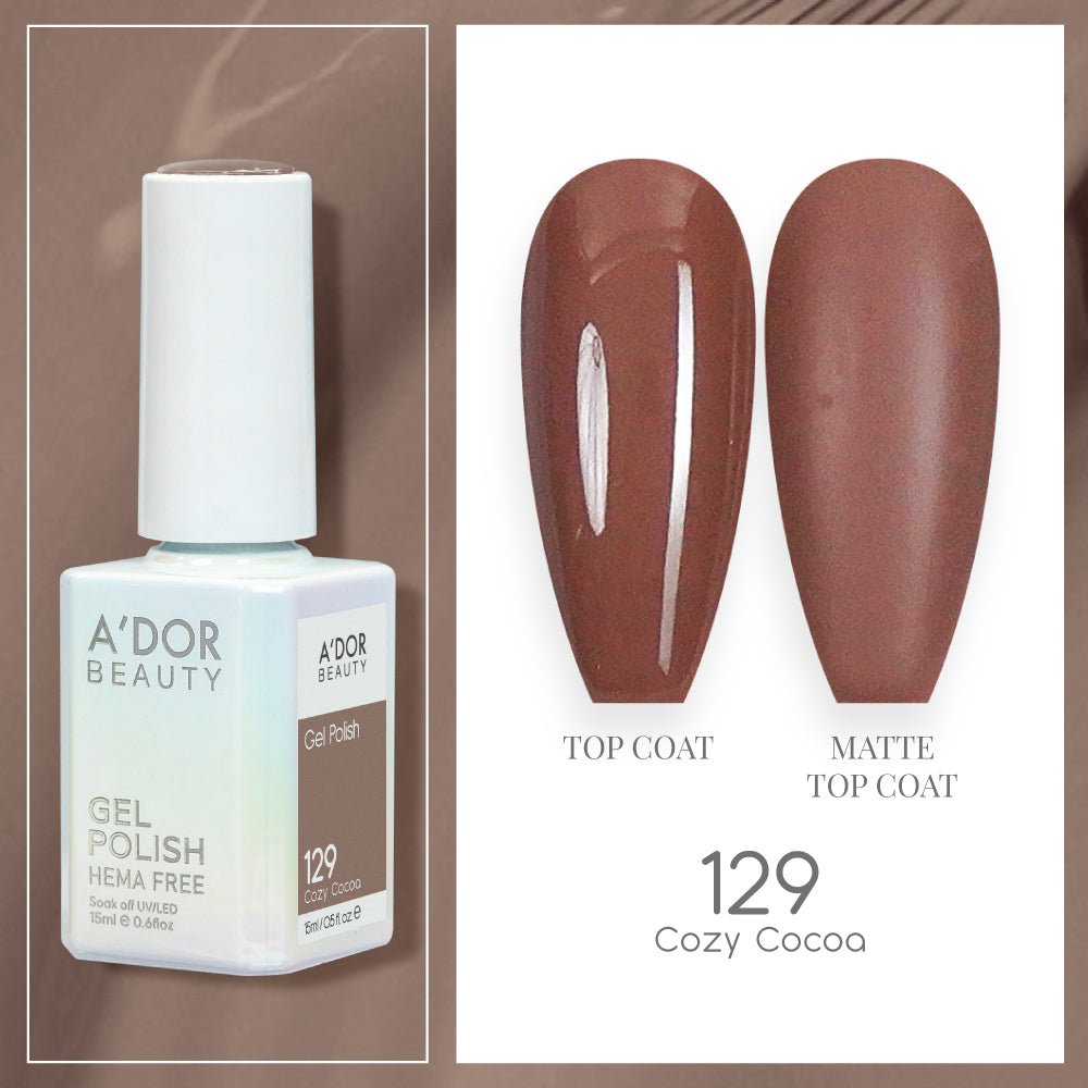 A'DOR HEMA - Free Gel Polish - 129 - Cozy Cocoa - 0.6 oz - DTK Nail Supply
