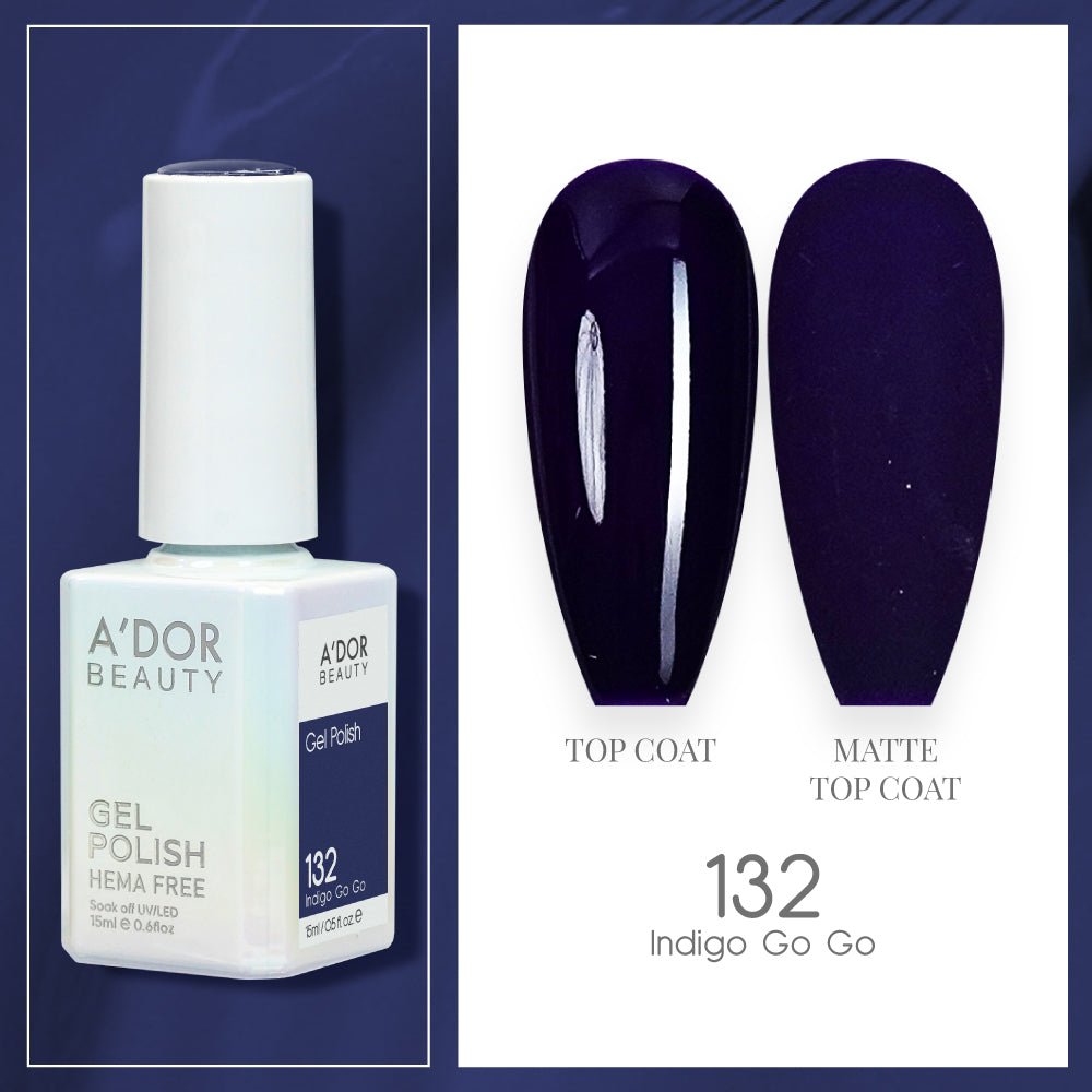 A'DOR HEMA - Free Gel Polish - 132 - Indigo Go Go - 0.6 oz - DTK Nail Supply