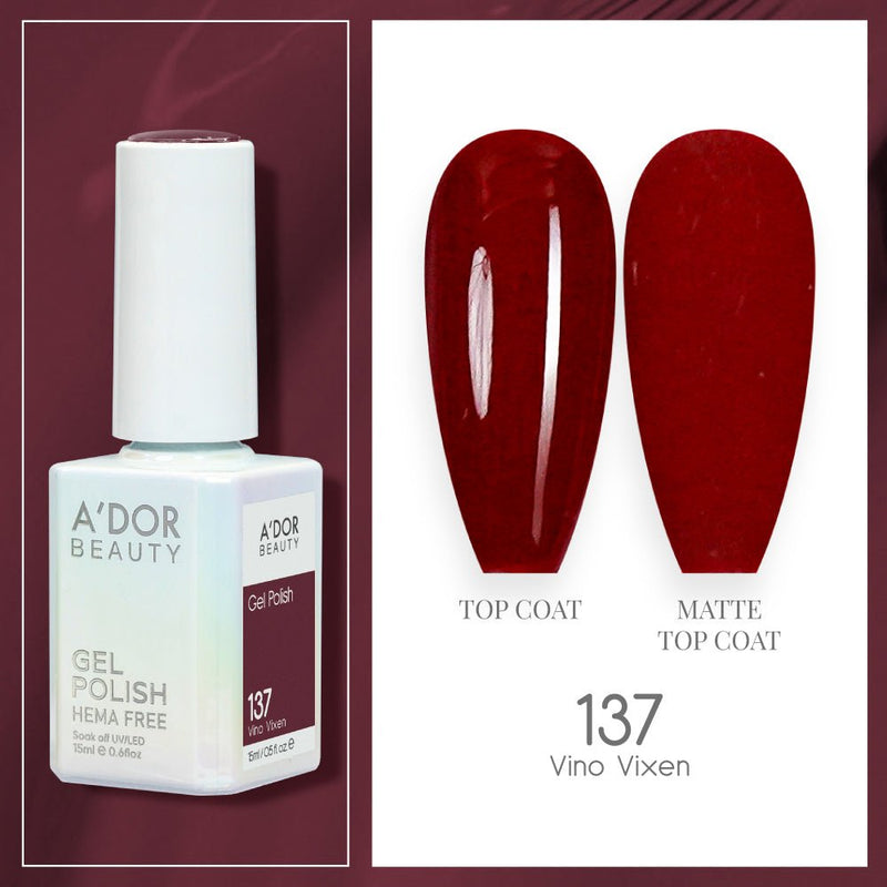 A'DOR HEMA - Free Gel Polish - 137 - Vino Vixen - 0.6 oz - DTK Nail Supply